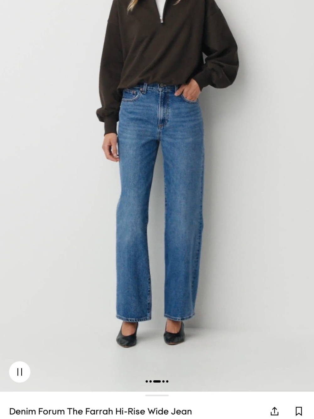 Aritzia Wide-Leg High-Rise Jeans in Medium Blue